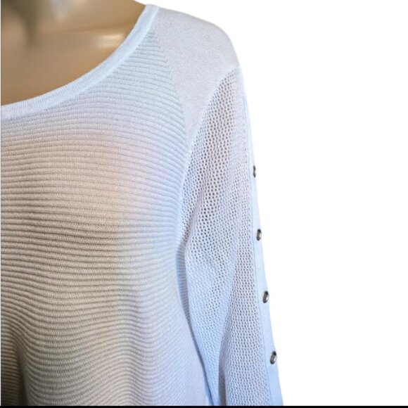 NWT Tribal Sweater Top Grommets Details Chiffon Inserts Size XL - Picture 8 of 10